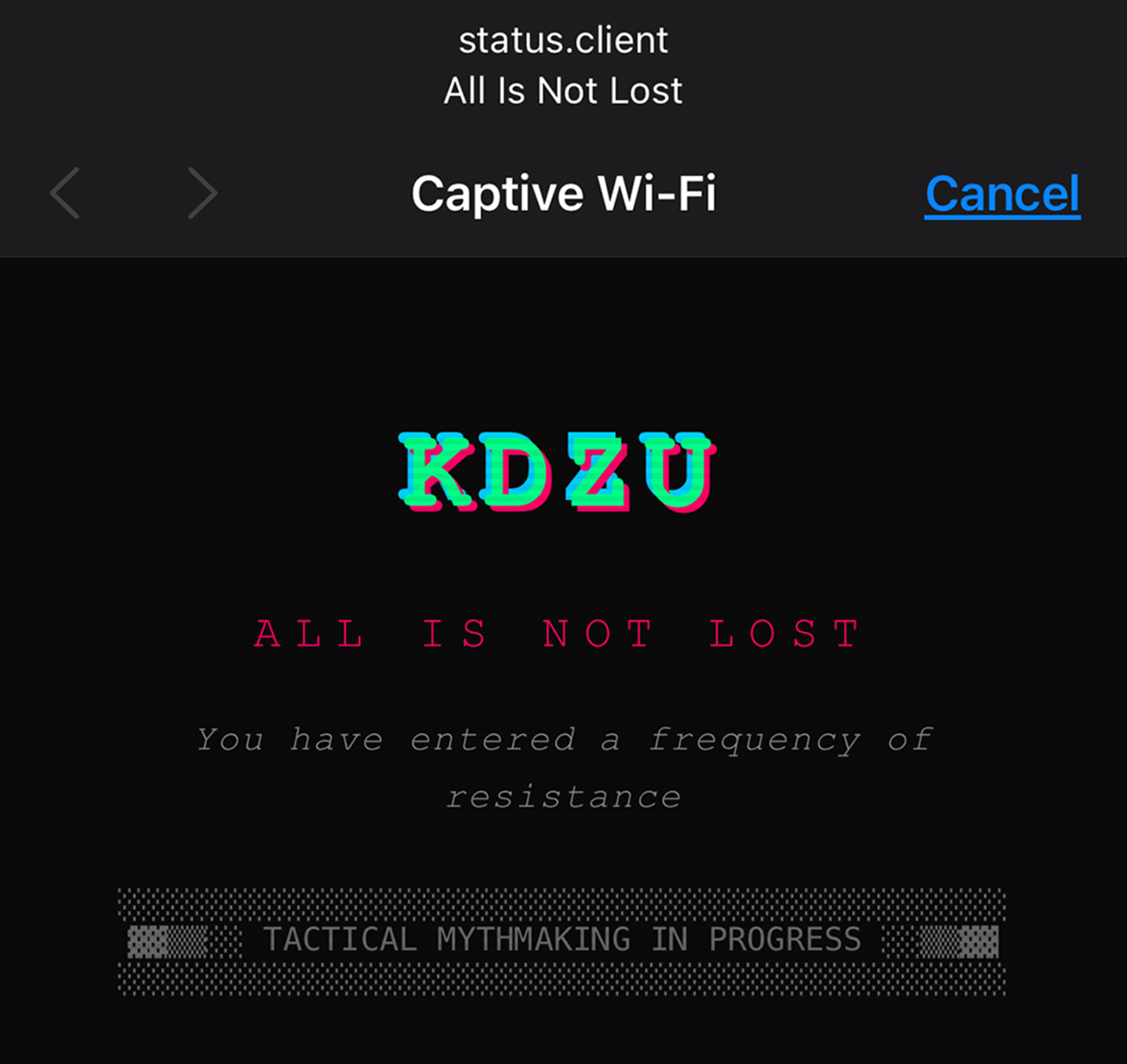 An "All Is Not Lost" Lone Wolf Network