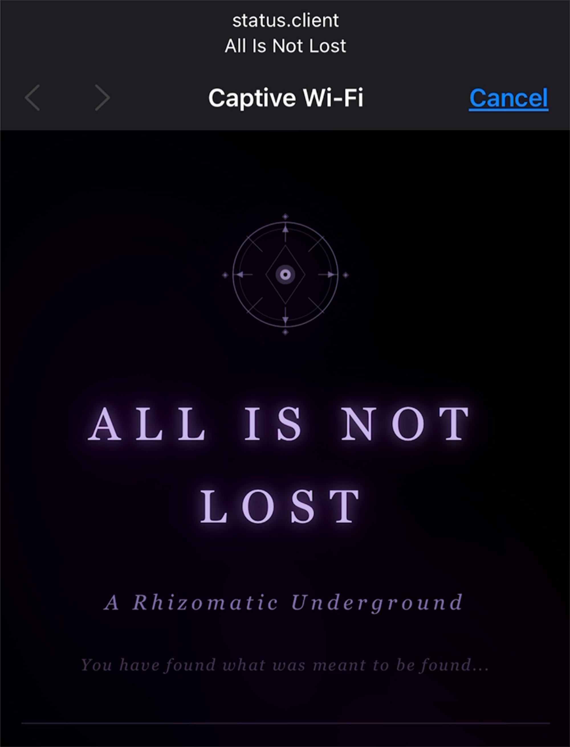 You are part of a Rhizomatic Underground